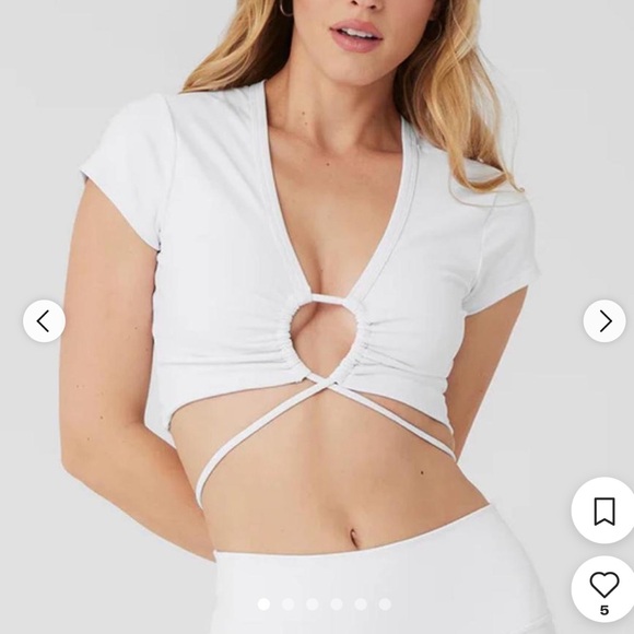 Alo Airbrush Criss Cross Short Sleeve Size M - Picture 4 of 12